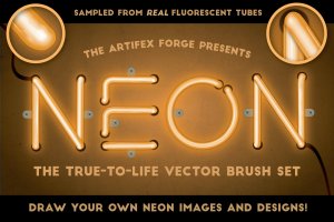 逼真的霓虹灯效果矢量笔刷集 Neon – Realistic Brush Set