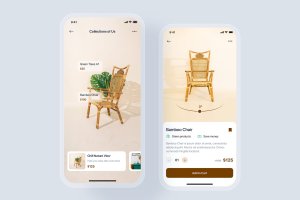 家具商城移动App应用UI概念套件v3 Furniture mobile app concept