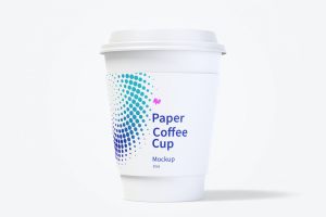 12oz纸咖啡杯正视图样机 12oz Paper Coffee Cup Mockup