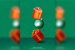 圣诞礼品促销活动海报设计韩国素材