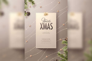 优雅金色圣诞节主题海报设计韩国素材