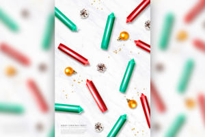 多彩元素圣诞活动海报设计韩国素材