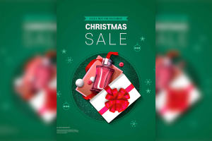 圣诞礼品销售海报设计韩国素材