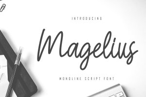 单线式英文脚本字体合集 Magelius – Monoline Script Font