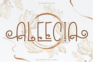 清新可爱线圈下划线装饰手写字体 Aleecia | Decorative Font