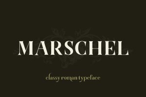 经典时尚印刷衬线英文字体 Marschel