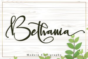 现代可爱贺卡设计英文手写字体 Bethania