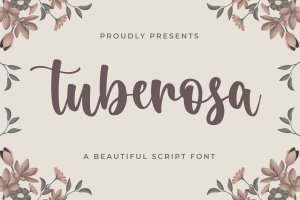 现代脚本风格英文字体素材 Tuberosa a Beauty Script Font