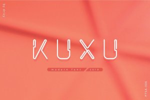 创意回形针设计艺术无衬线字体 Kuxu