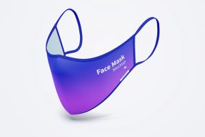 防护口罩面罩图案展示设计样机v3 Face Mask Mockup 03
