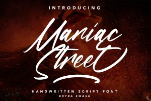 印刷设计适用手写英文脚本字体 ManiacStreet – Handwritten Script Font