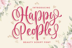 有趣现代书法风格英文字体合集 Happy People Beauty Script Font