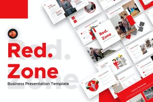 独特个性业务演示Presentation模板 Red Zone Business Presentation Template