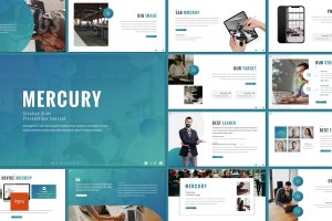 现代极简风格商业PPT演示模板 Mercury – Business Powerpoint Template