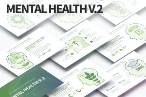 现代专业健康医疗类幻灯片模板 Mental Health V.2 – PowerPoint Infographics Slides