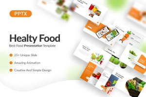 健康食品推广PPT演示文稿模板下载 Healty Food Powerpoint Presentation Template