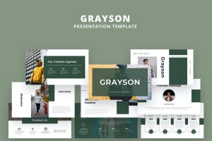 简约休闲风个性幻灯片演示模板VL1 Grayson Powerpoint Presentation Template – VL1