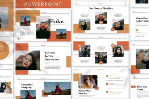 简约风广告推广幻灯片演示模板 Fluke – Lookbook Powerpoint Template