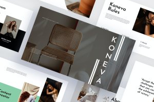 极简主义个性博客风幻灯片模板 Koneva – Minimalist Powerpoint Template
