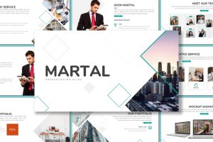高端极简商业演示Powerpoint模板 Martal – Business Powerpoint Template