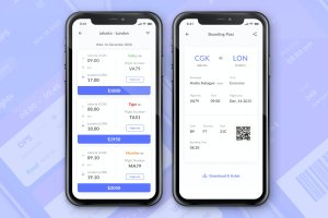 机票预订App应用页面模板 Flight Booking Ticket App Screen