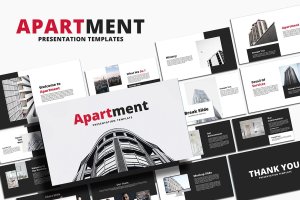 城市建筑工程主题PowerPoint演示模板 Apartment – PowerPoint Template