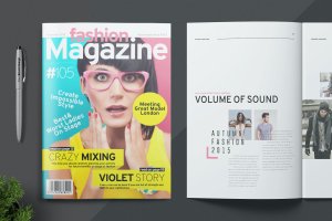 现代时装杂志版式设计模板 Magazine Template
