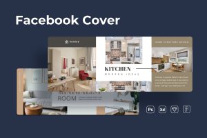 家居广告Facebook封面设计模板 Facebook Cover
