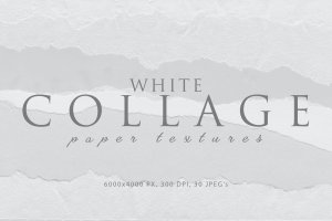白色拼贴纸纹理素材 Collage White Paper Textures