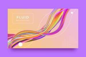 彩色液体抽象背景模板v4 Liquid Abstract Background