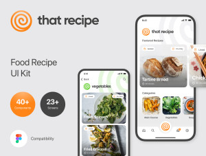 小咖下午茶：食物食谱App应用UI套件