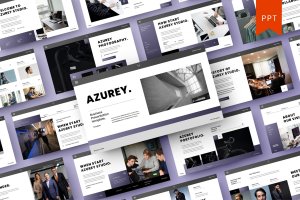 紫色商务主题PPT幻灯片模板 Azurey – Business PowerPoint Template