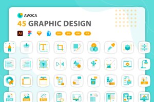 Avoca系列图形设计矢量图标集合 Avoca – Graphic Design Icons