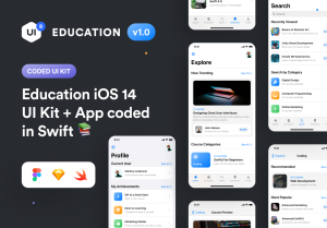 小咖下午茶：在线学习/教育主题iOS 14应用套件[1.01GB]