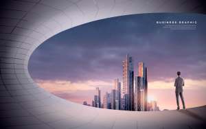未来之眼科技城市商业图形psd韩国素材