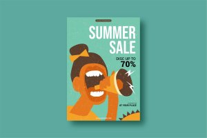 夏季大喇叭促销活动海报模板v1 Poster Summer Sale Vol. 1