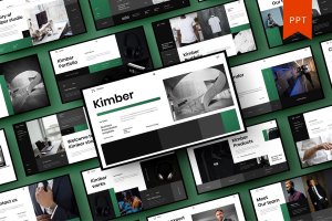 服装品牌介绍Powerpoint模板下载 Kimber – Business PowerPoint Template