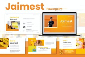 充满活力的橙色PPT幻灯片模板 Jaymest Powerpoint Template