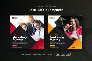 现代和商业主题Instagram帖子Banner素材 Modern and Business Instagram Post Banner