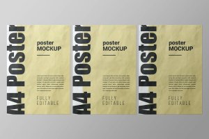 逼真的A4尺寸海报样机模板v1 A4 Poster Mockup – Vol 01
