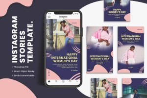 妇女节推广社交媒体Instagram故事设计模板 Instagram Stories Template