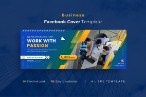 商业企业主题Facebook封面设计模板v1