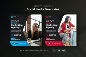 营销和商业Instagram帖子Banner素材 Marketing and Business Instagram Post Banner