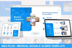 医疗医学机构介绍Google幻灯片设计模板 Med Plus – Medical Google Slides Template