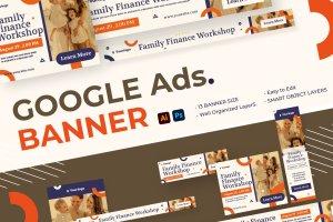 家庭金融保险业务Banner广告模板 Google Ad Banner