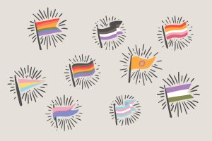LGBTQ群体标志旗帜设计psd素材 LGBTQ Pride Flags