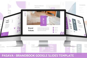 蓝色简约品牌手册Google幻灯片设计模板 Pasava – Brandbook Google Slides Template