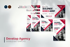 开发机构谷歌广告图设计模板 Development Agency – Google Ads Design Template