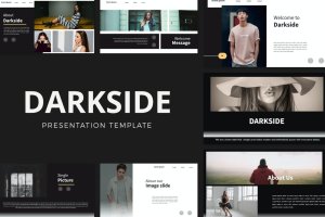 暗黑主题时尚现代PPT素材 DarkSide Presentation Template