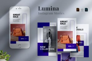 时尚奢侈品推广Instagram故事设计模板 Lumina – Instagram stories Template 12